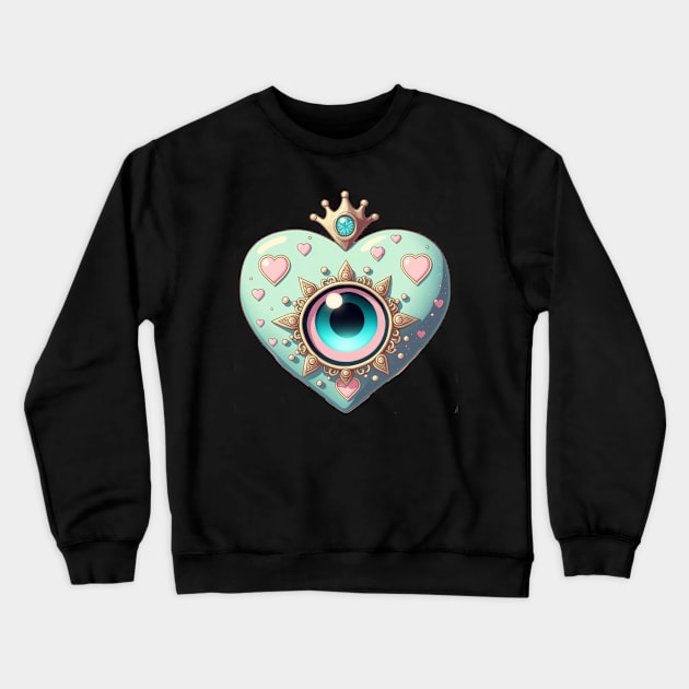 Cutie Patootie Evil Eye Crewneck Sweatshirt by Cute Occult